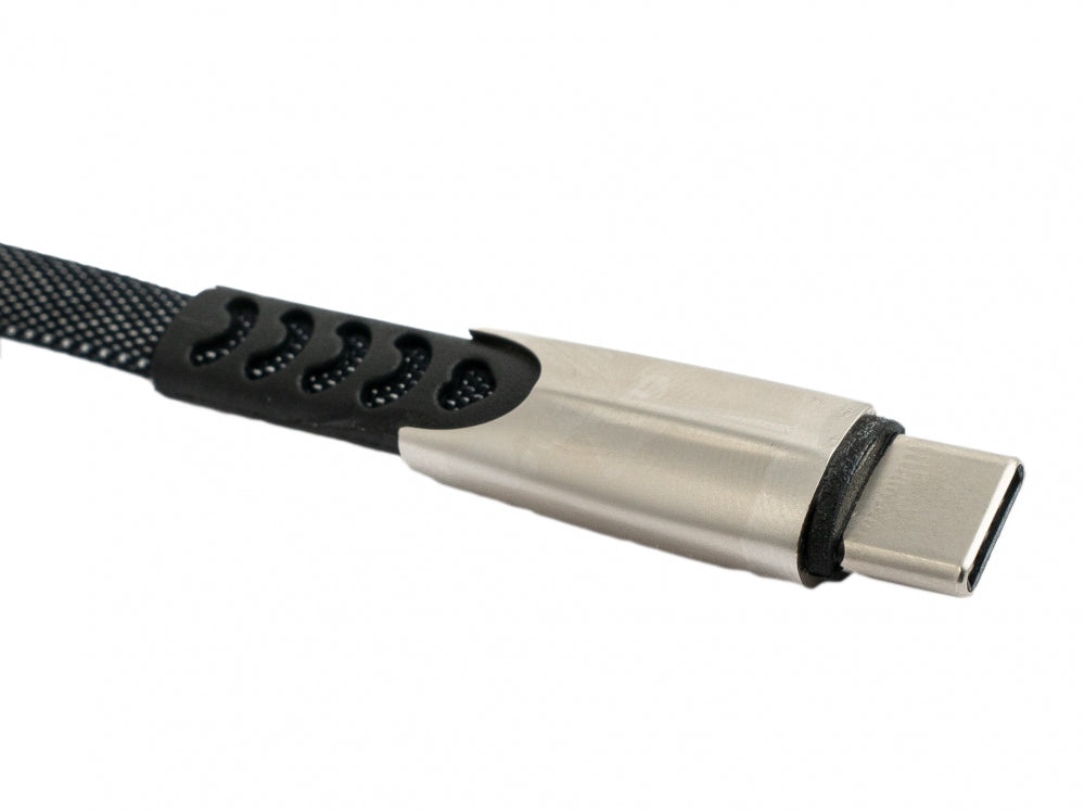 SYSTEM-S USB 3.1 Kabel 1m Typ C Stecker zu 3.0 Typ A Stecker Legierung geflochten Schwarz