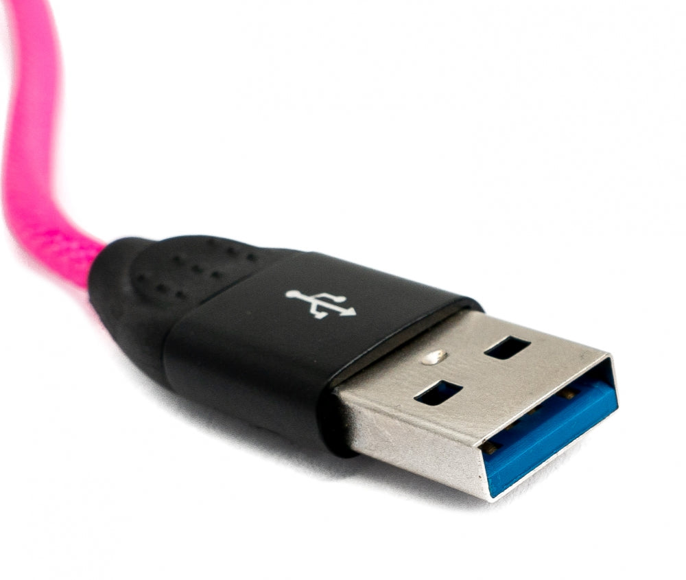 SYSTEM-S USB 3.1 Kabel 1m Typ C Stecker zu 3.0 Typ A Stecker Legierung geflochten in Bunt