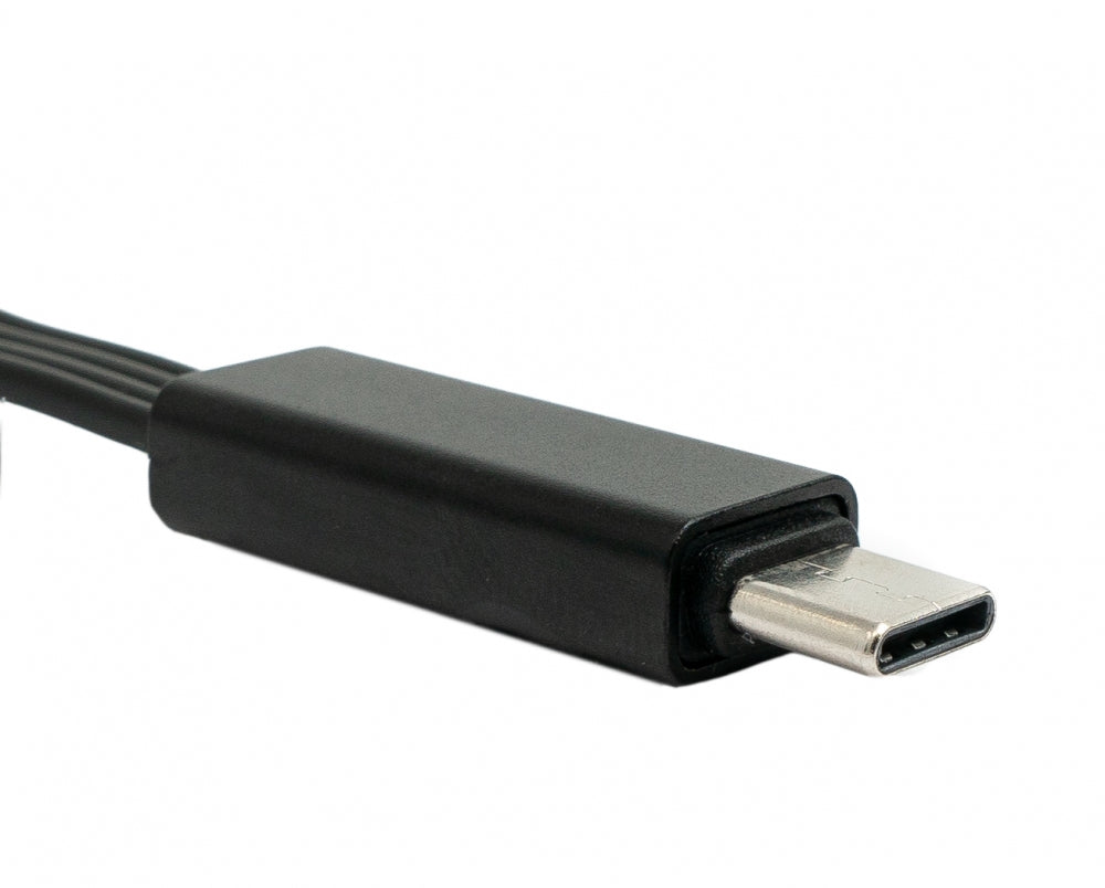 SYSTEM-S USB 3.1 Kabel 1 m Typ C Stecker zu 2.0 Typ A Stecker austauschbar flach Schwarz