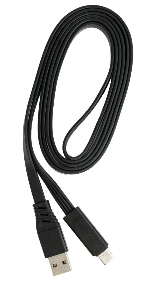 SYSTEM-S USB 3.1 Kabel 1 m Typ C Stecker zu 2.0 Typ A Stecker austauschbar flach Schwarz