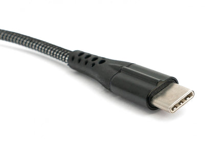 SYSTEM-S USB 3.1 Kabel 1 m Typ C Stecker zu 3.0 Typ A Stecker geflochten Schwarz