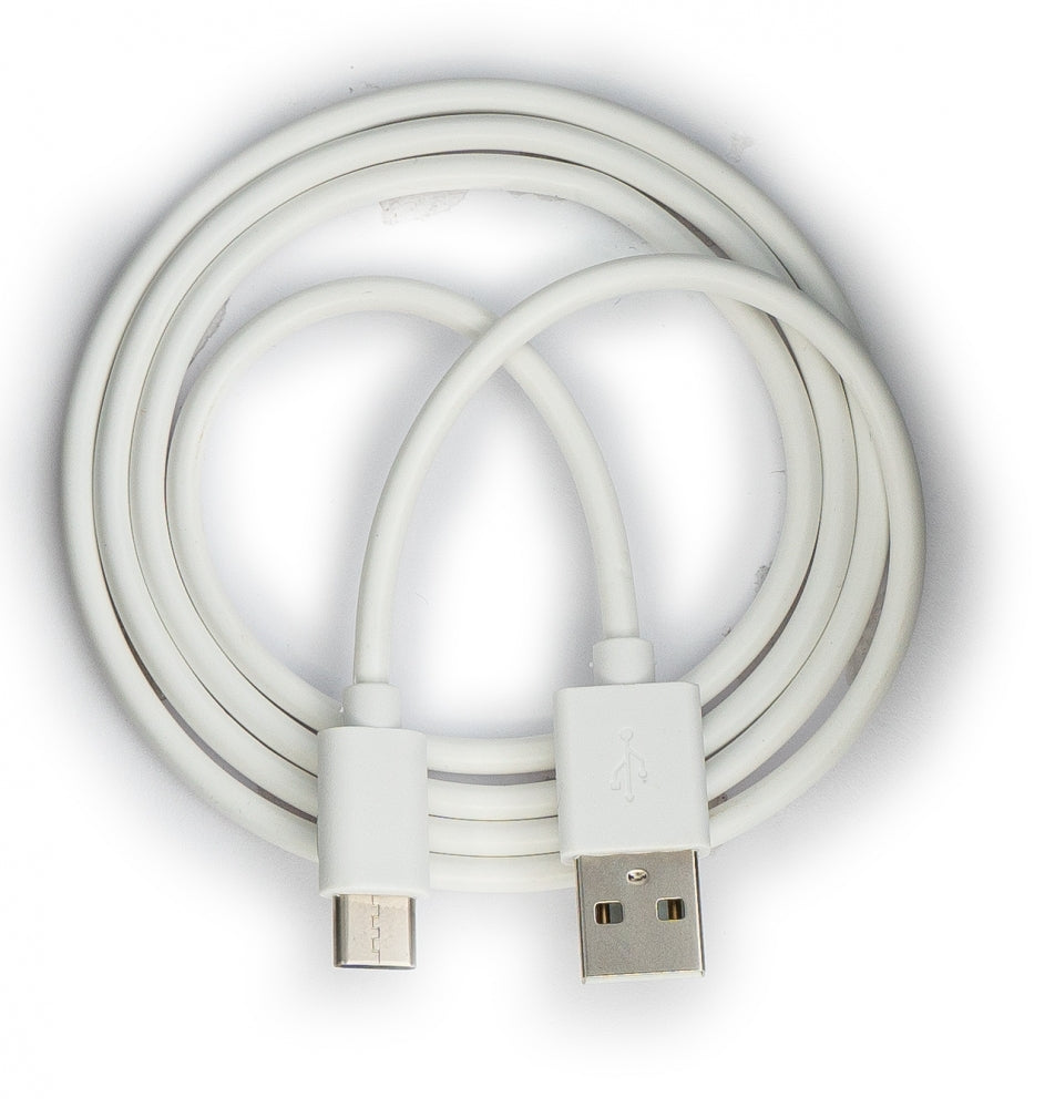 SYSTEM-S USB 3.1 Kabel 1 m Typ C Stecker zu 2.0 Typ A Stecker aus TPE in Weiß