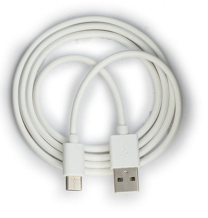 SYSTEM-S USB 3.1 Kabel 1 m Typ C Stecker zu 2.0 Typ A Stecker aus TPE in Weiß