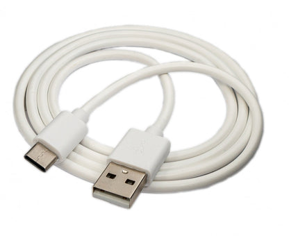 SYSTEM-S USB 3.1 Kabel 1 m Typ C Stecker zu 2.0 Typ A Stecker aus TPE in Weiß