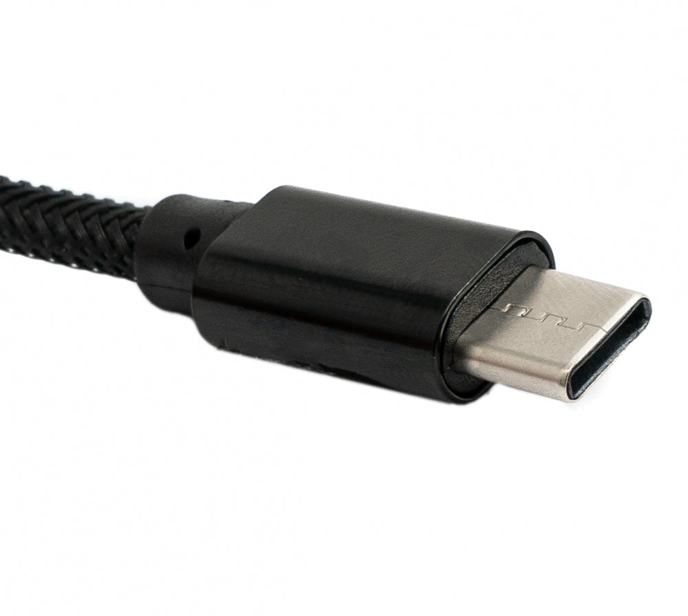 SYSTEM-S USB 3.1 cable 1 m Type C male to 3.0 Type A male braided Black