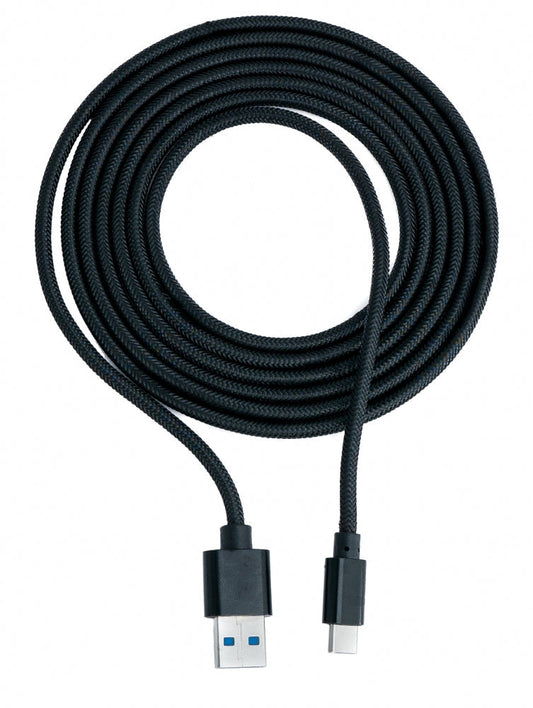SYSTEM-S USB C 3.1 Kabel 2 m Stecker zu 3.0 Typ A Stecker geflochten