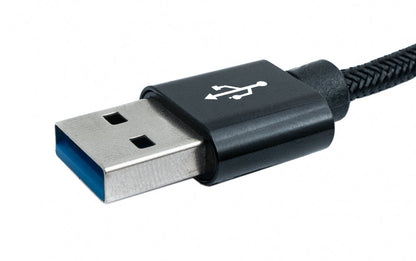 SYSTEM-S USB 3.1 Kabel 3 m Typ C Stecker zu 3.0 Typ A Stecker  Kabel geflochten Schwarz