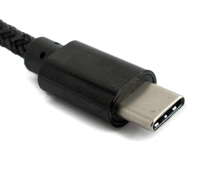 SYSTEM-S USB 3.1 Kabel 1 m Typ C Stecker zu 3.0 Typ A Stecker geflochten Schwarz