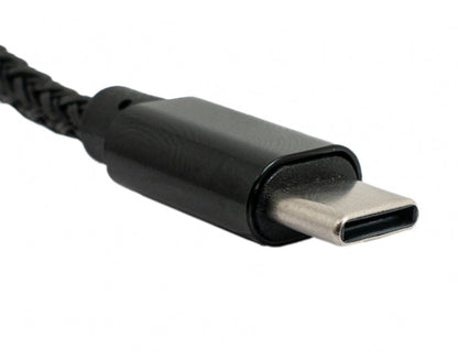 SYSTEM-S USB 3.1 Kabel 2 m Typ C Stecker zu 3.0 Typ A Stecker geflochten Schwarz