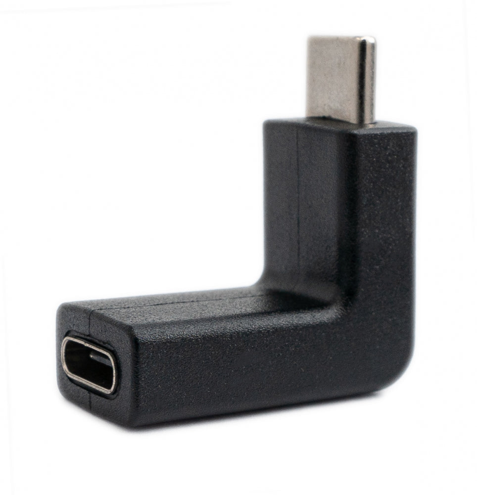 SYSTEM-S USB 3.1 Adapter Typ C Stecker zu Buchse Winkel Kabel in Schwarz