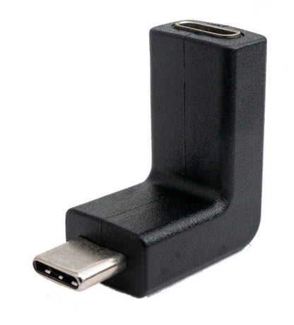 SYSTEM-S USB 3.1 Adapter Typ C Stecker zu Buchse Winkel Kabel in Schwarz