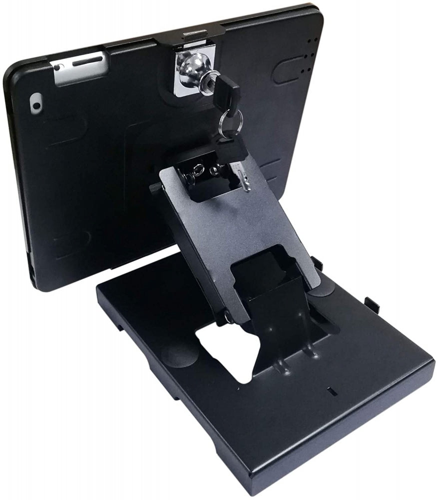SYSTEM-S Abschließbare Tisch und Wandhalterung für iPad Pro 12, 9 Zoll (Modell 2018) Schwarz
