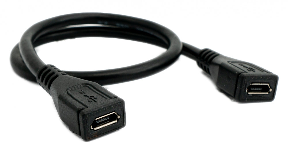 SYSTEM-S USB 2.0 OTG Kabel 30 cm Micro B Buchse zu Buchse in Schwarz