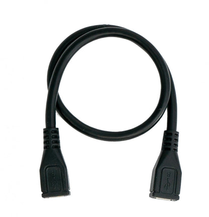 SYSTEM-S USB 2.0 OTG Kabel 30 cm Micro B Buchse zu Buchse in Schwarz