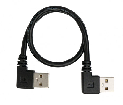 SYSTEM-S USB 2.0 cable 30 cm Type A male to male angled in black