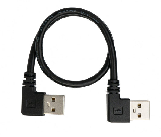 SYSTEM-S USB 2.0 Kabel 30 cm Typ A Stecker zu Stecker Winkel in Schwarz