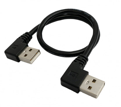 SYSTEM-S USB 2.0 cable 30 cm Type A male to male angled in black