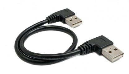 SYSTEM-S USB 2.0 cable 30 cm Type A male to male angled in black