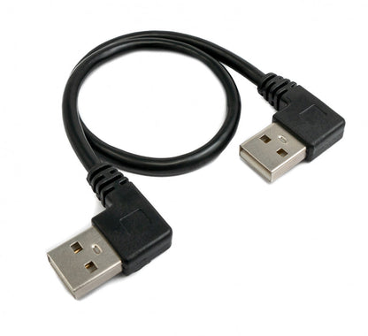 SYSTEM-S USB 2.0 cable 30 cm Type A male to male angled in black