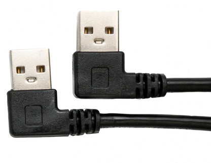 SYSTEM-S USB 2.0 cable 30 cm Type A male to male angled in black