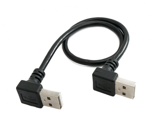 SYSTEM-S USB 2.0 Kabel 30 cm Typ A Stecker zu Stecker Winkel in Schwarz