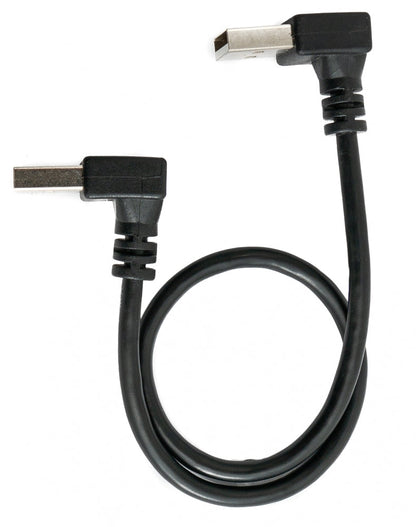 SYSTEM-S USB 2.0 cable 30 cm Type A male to male angled in black 