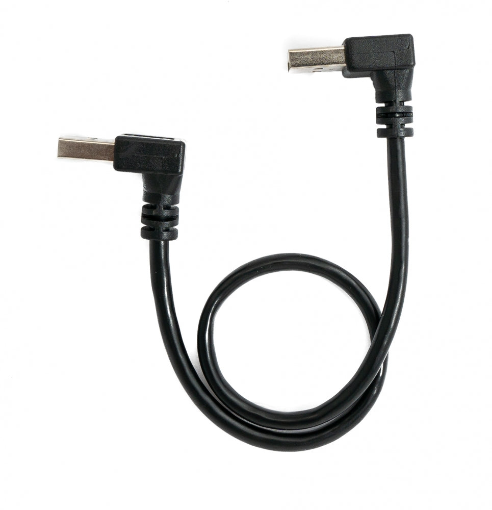 SYSTEM-S USB 2.0 cable 30 cm Type A male to male angled in black