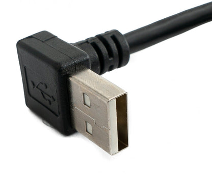 SYSTEM-S USB 2.0 cable 30 cm Type A male to male angled in black