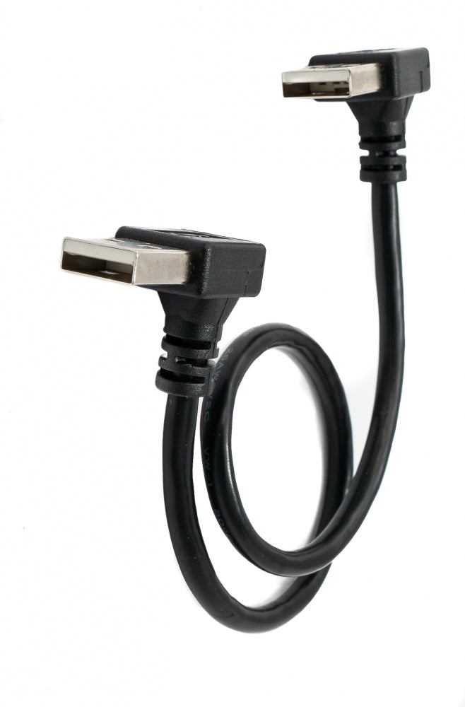 SYSTEM-S USB 2.0 cable 30 cm Type A male to male angled in black