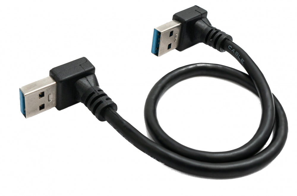 USB 3.0 cable 30 cm type A male to male angled in black