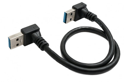 USB 3.0 cable 30 cm type A male to male angled in black