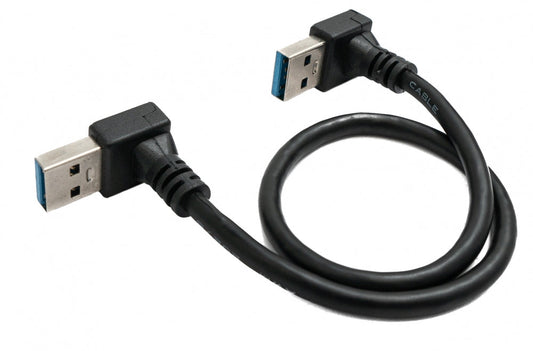 USB 3.0 cable 30 cm type A male to male angled in black