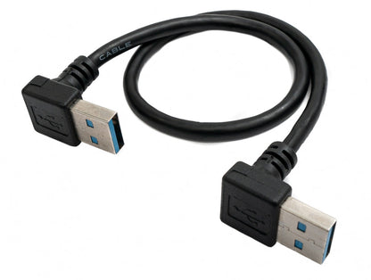 USB 3.0 cable 30 cm type A male to male angled in black