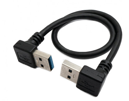 USB 3.0 cable 30 cm type A male to male angled in black