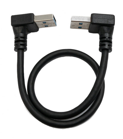 USB 3.0 cable 30 cm type A male to male angled in black