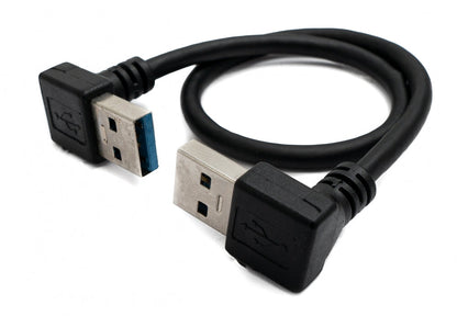 USB 3.0 cable 30 cm type A male to male angled in black