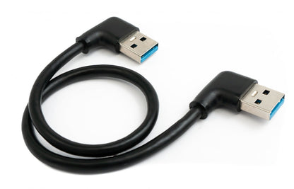 USB 3.0 cable 30 cm Type A male to male right angle in black