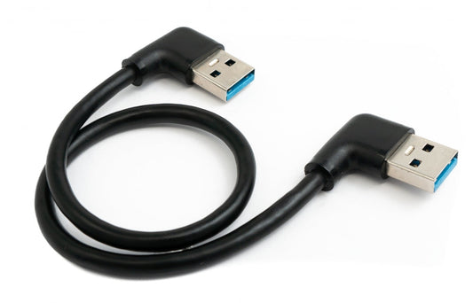 USB 3.0 cable 30 cm Type A male to male right angle in black
