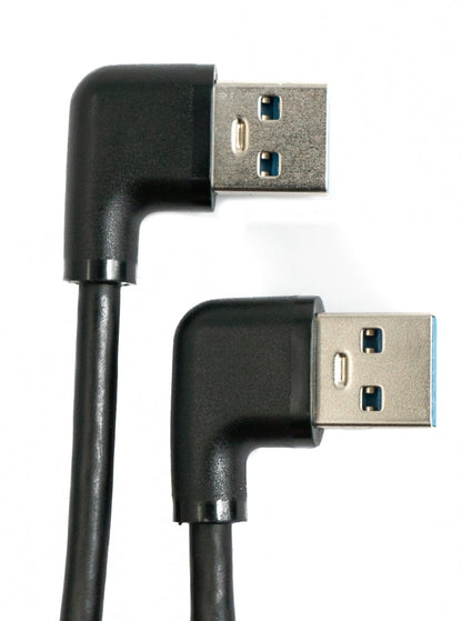 USB 3.0 cable 30 cm Type A male to male right angle in black