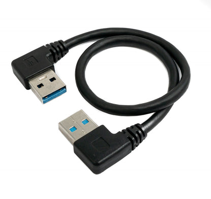 USB 3.0 cable 30 cm Type A male to male left angle in black