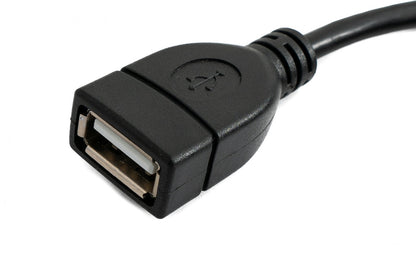 SYSTEM-S USB 2.0 cable 30 cm Type A male to female angled in black