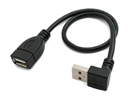 SYSTEM-S USB 2.0 cable 30 cm Type A male to female angled in black
