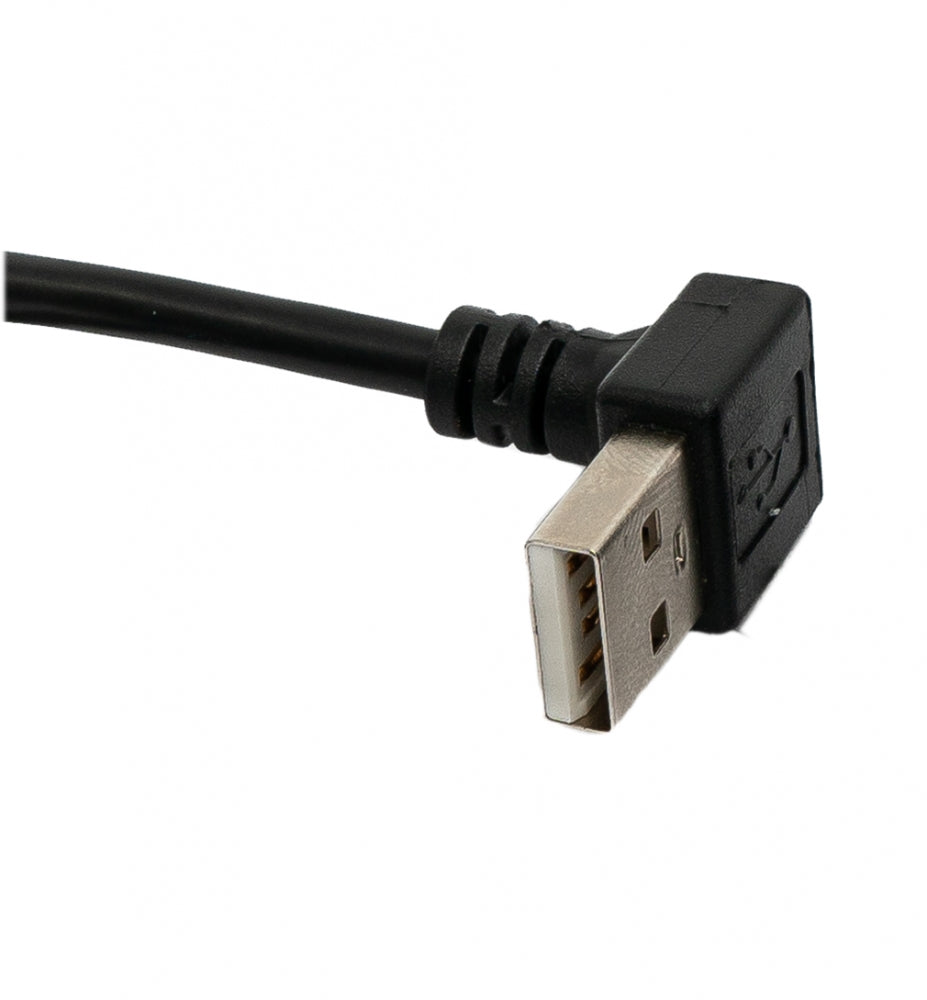 SYSTEM-S USB 2.0 cable 30 cm Type A male to female angled in black