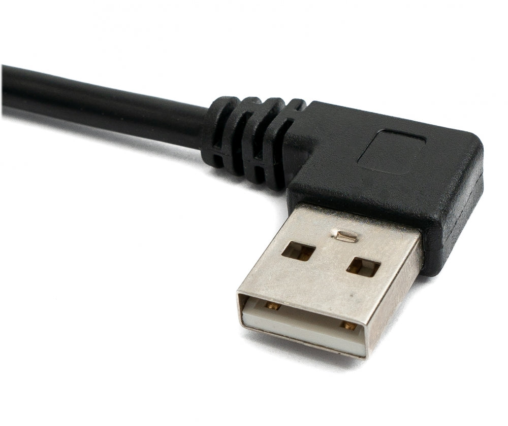 SYSTEM-S USB 2.0 Kabel 30 cm Typ A Stecker zu Buchse Rechts Winkel in Schwarz