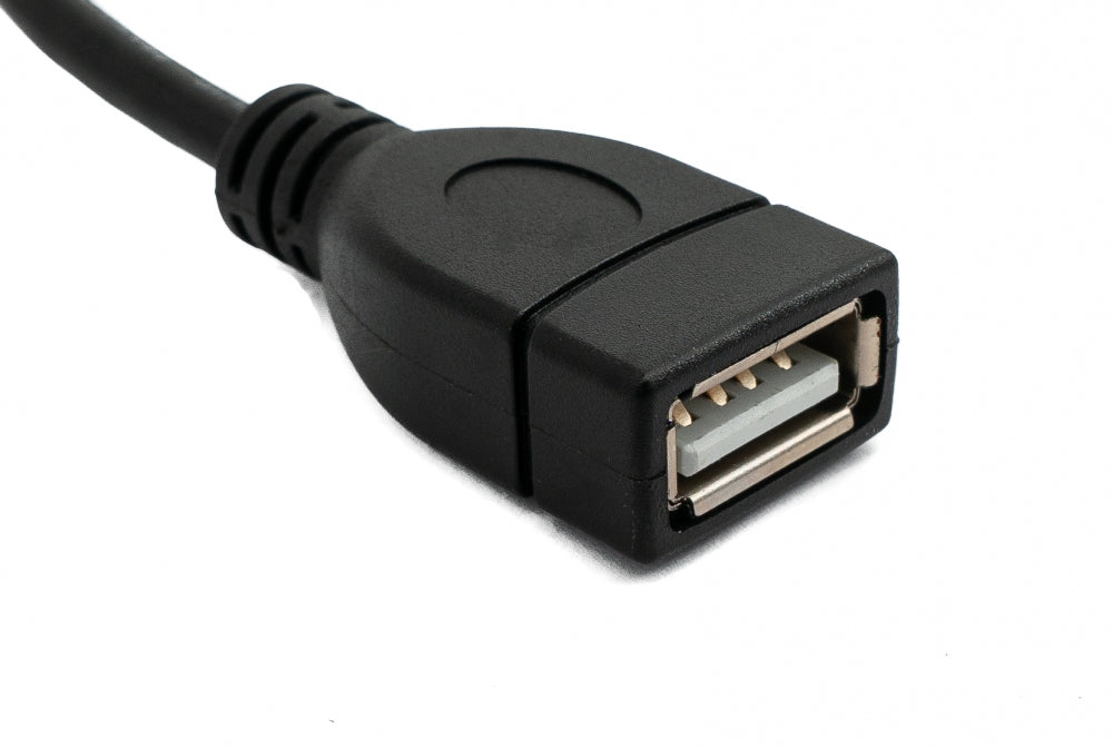 SYSTEM-S USB 2.0 Kabel 30 cm Typ A Stecker zu Buchse Rechts Winkel in Schwarz