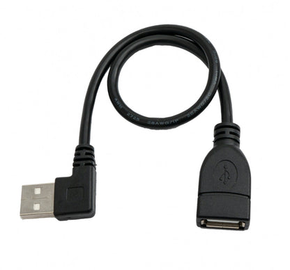 SYSTEM-S USB 2.0 Kabel 30 cm Typ A Stecker zu Buchse Winkel Links in Schwarz