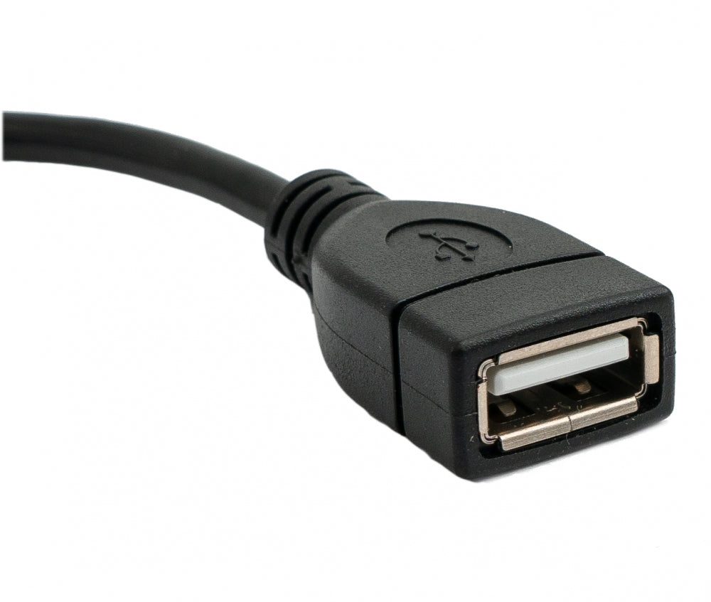SYSTEM-S USB 2.0 Kabel 30 cm Typ A Stecker zu Buchse Winkel Links in Schwarz