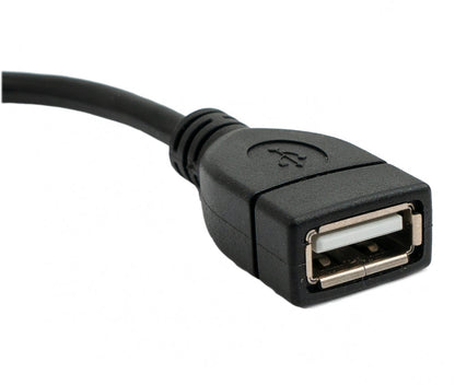 SYSTEM-S USB 2.0 Kabel 30 cm Typ A Stecker zu Buchse Winkel Links in Schwarz