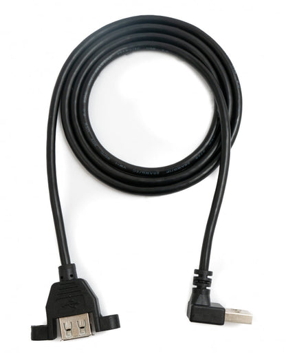 USB 2.0 cable 30 cm type A female to male screw angle black