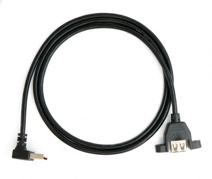 SYSTEM-S USB 2.0 Kabel 100 cm Typ A Buchse zu Stecker Schraube Winkel Schwarz